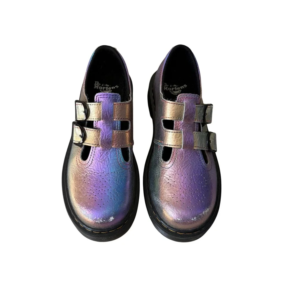 Dr. Martens Junior 8065 Rainbow‎ Crinkle Leather Mary Jane size 2